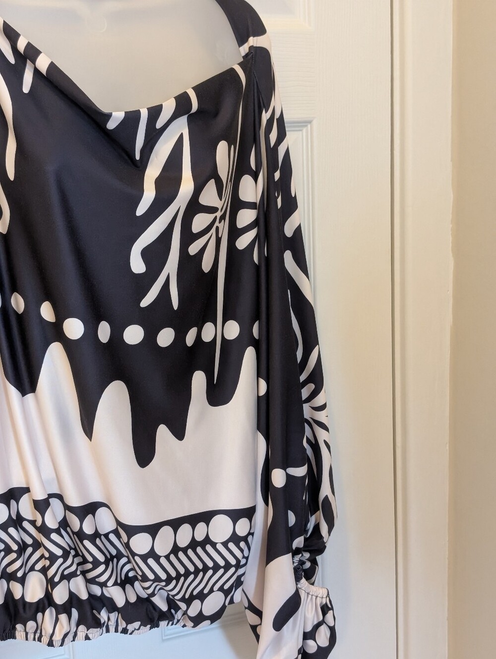 Tropical Resort 2 Piece Maxi Skirt Set Black White Boho Coastal Chic XL Chicme - Picture 13 of 16